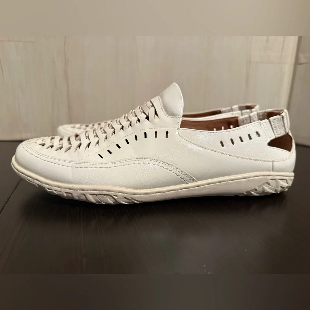Stacy Adams Ibiza Slip On White Woven Loafer Men’s Size 8 Lightweight Casual - Picture 3 of 11